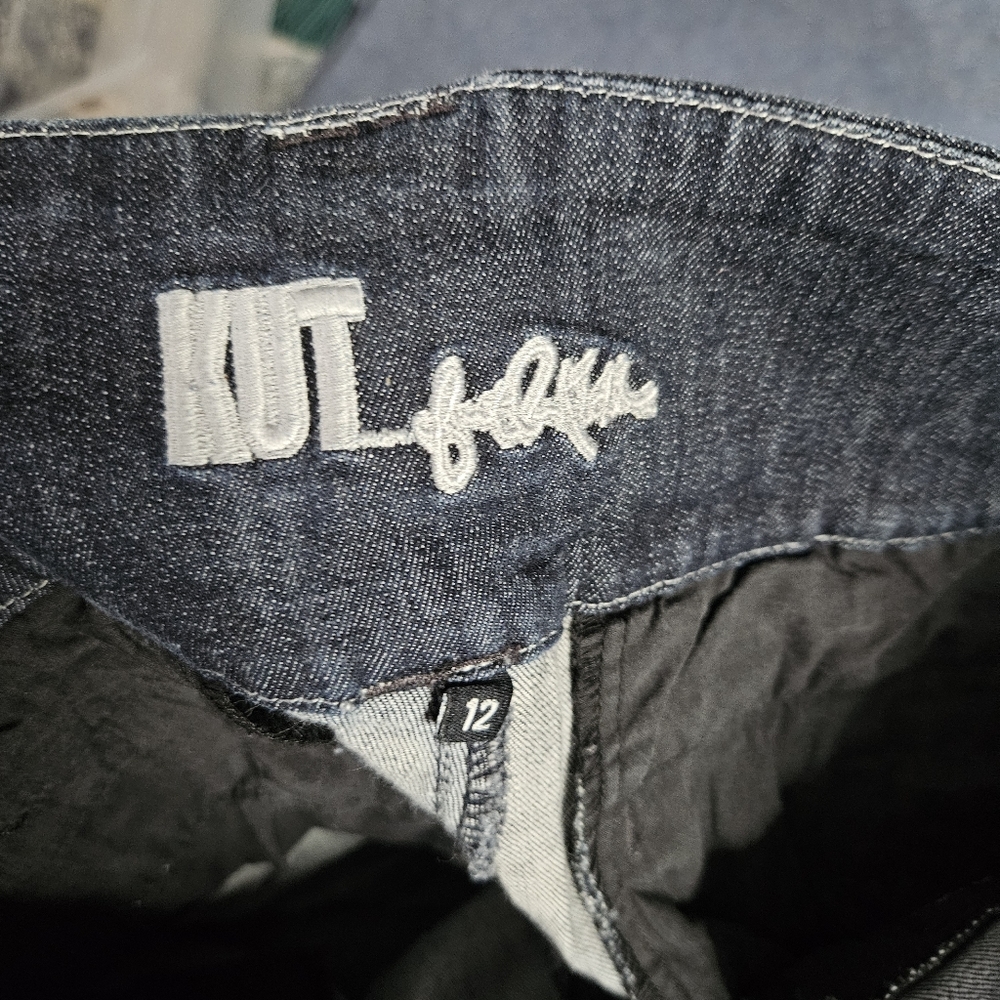 Kut From The Kloth Bermuda Blue Denim Shorts High-rise Size 12 - Picture 6 of 11